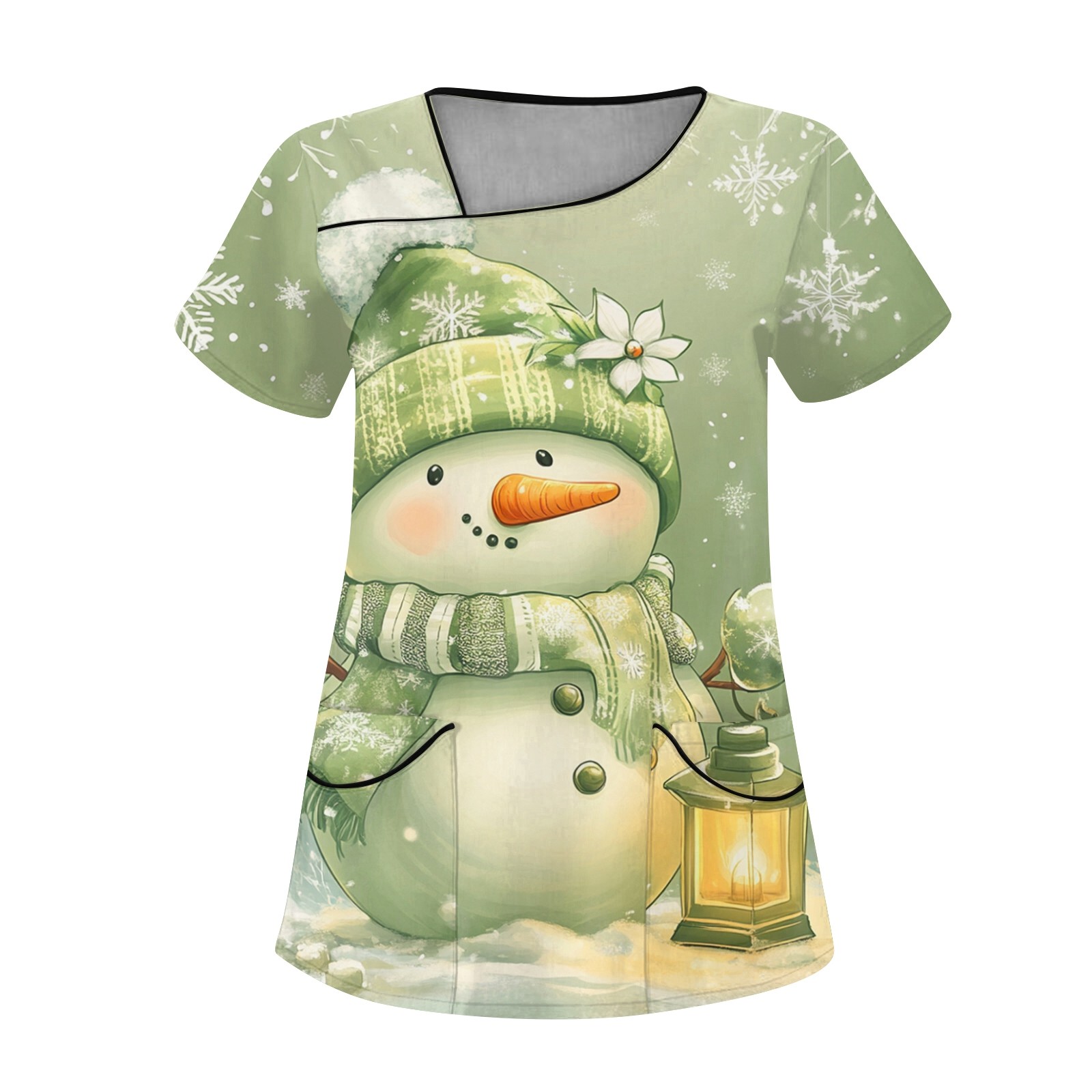 Medical Lab Uniform - T-Shirt Christmas Nurse Uniform Scrubs Womens