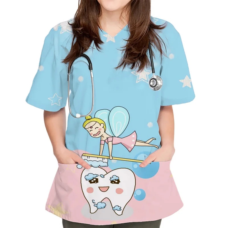 Medical Lab Officer - New Cartoon Print Women's Medical Workwear