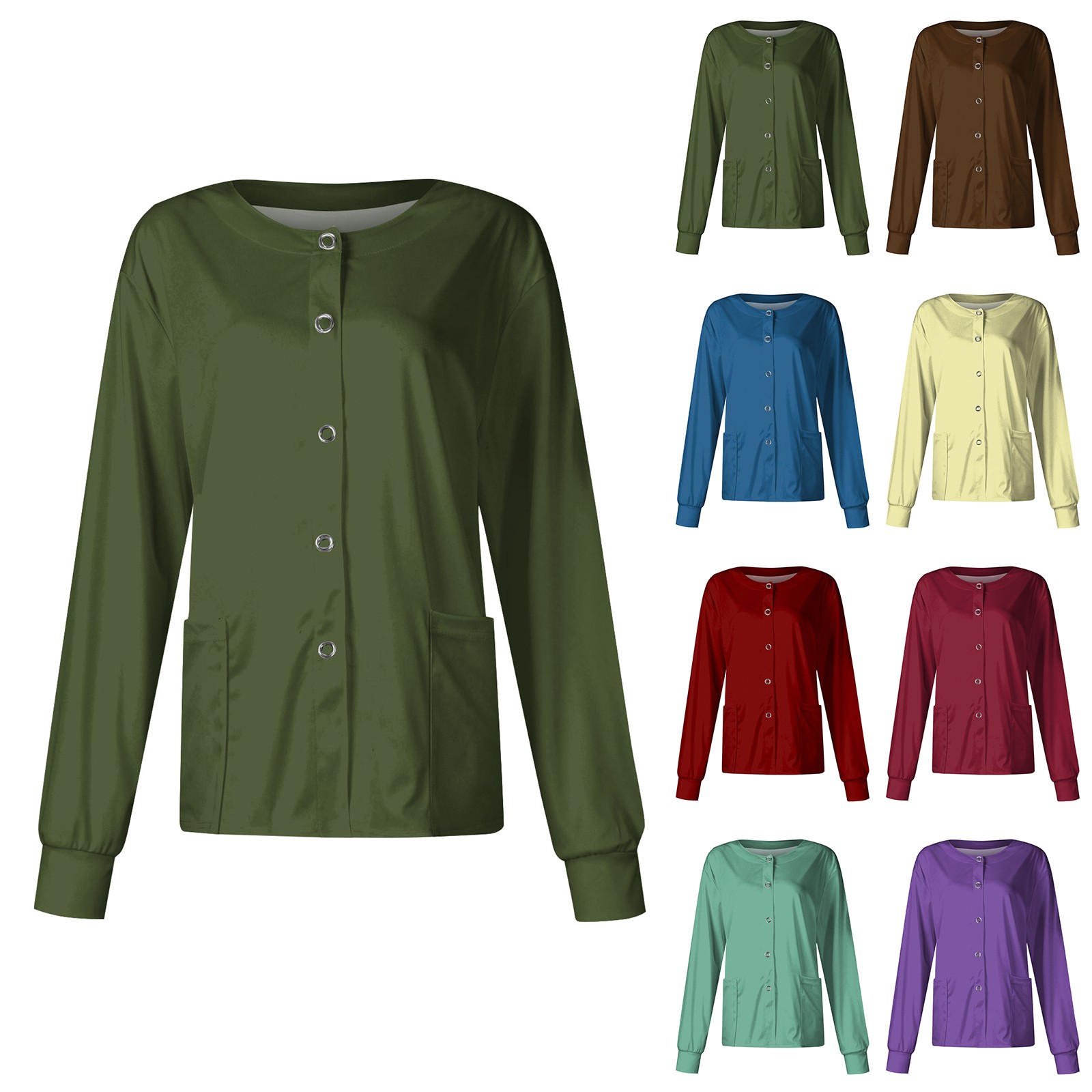 Women Long Sleeve Pocket Worki - Medical Lab Uniform ulasan dan harga