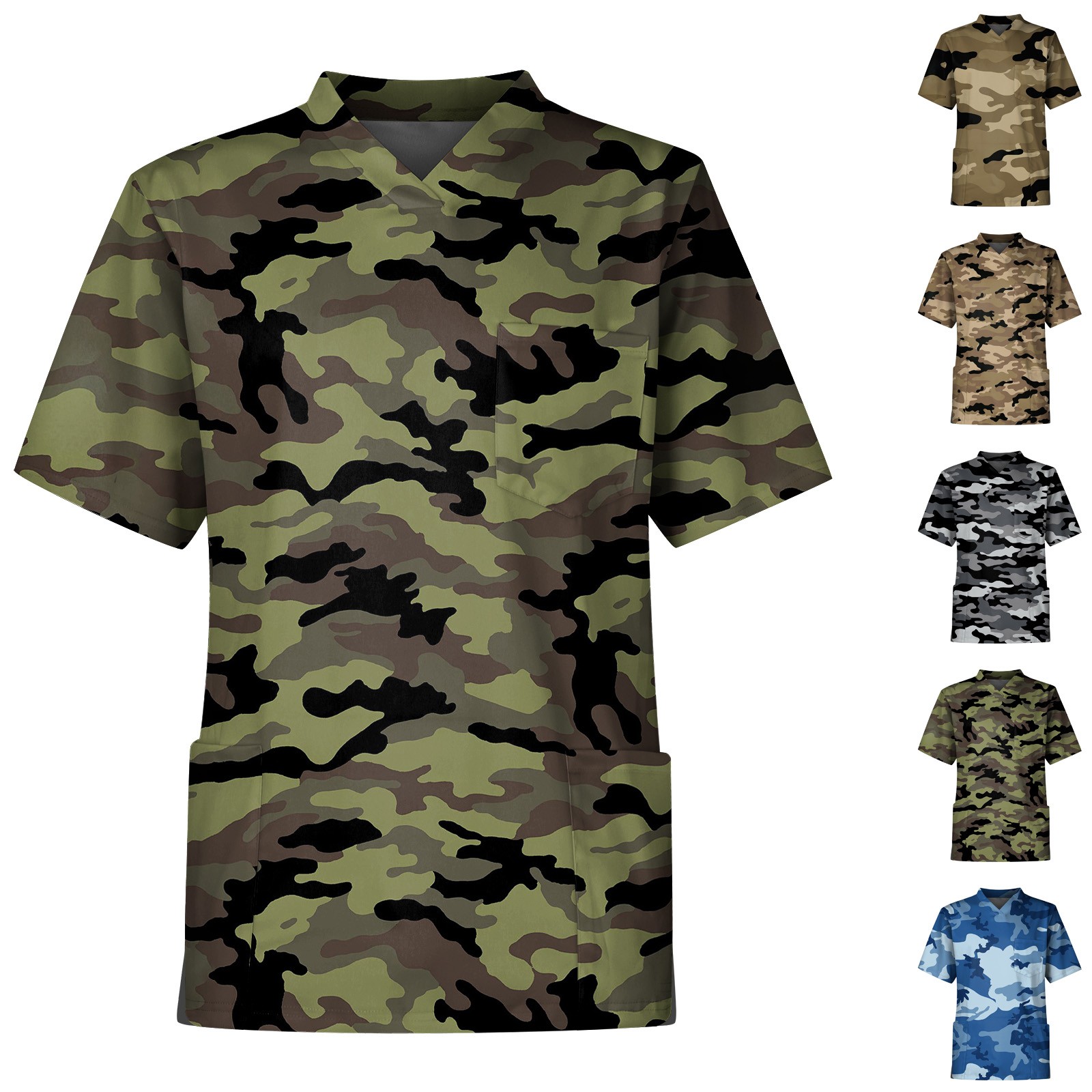 Men'S Camouflage Print Nurse U - Medical Lab Uniform ulasan dan harga