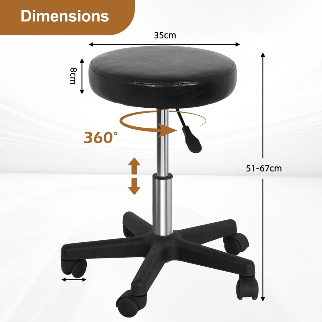 Rolling Stool With Wheels PVC  - Medical Lab Officer ulasan dan harga